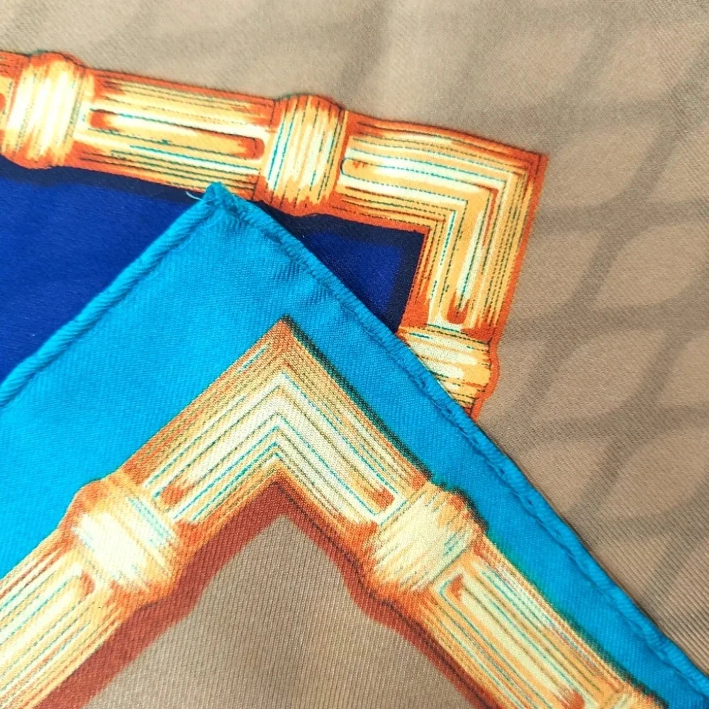 Vintage Ellen Tracy Colorblock Silk Scarf